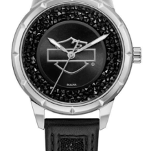 Harley Davidson watch black with crystals on band